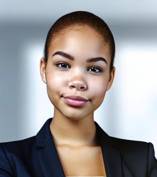 young mixed race woman businesslike realistic photo-1